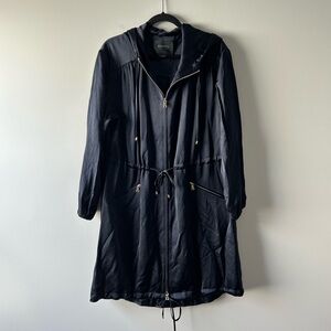 Worth navy blue satin lightweight jacket